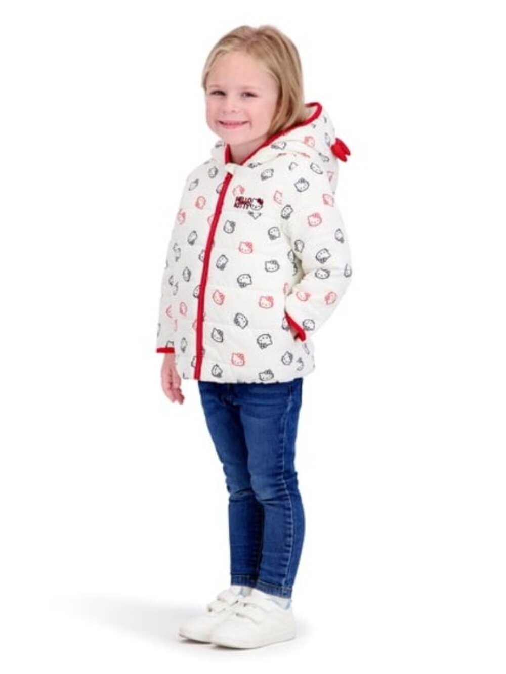 SANRIO HELLO KITTY GIRLS PUFFER JACKET SIZE 3T ALL OVER CHARACTER PRINT